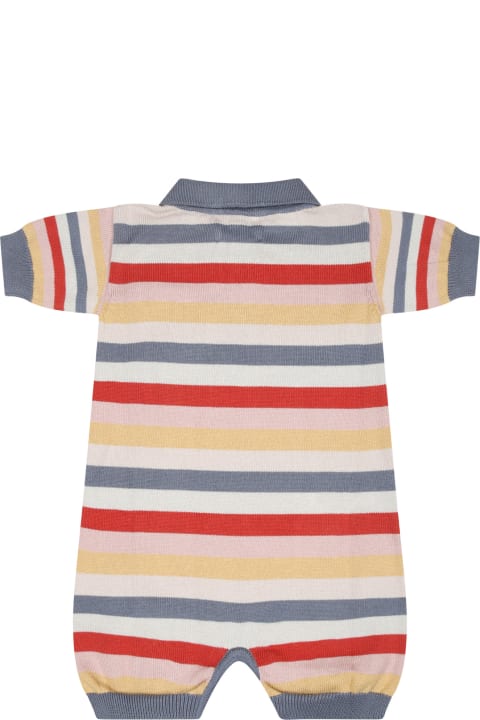 ベビーボーイズ Coco Au Laitのボディスーツ＆セットアップ Coco Au Lait Multicolor Romper For Baby Boy With Striped Pattern