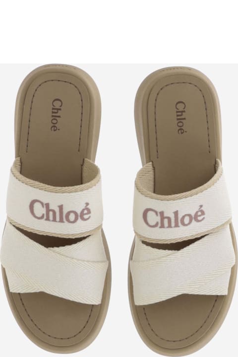 Shoes for Women Chloé Canvas Sandals With Logo