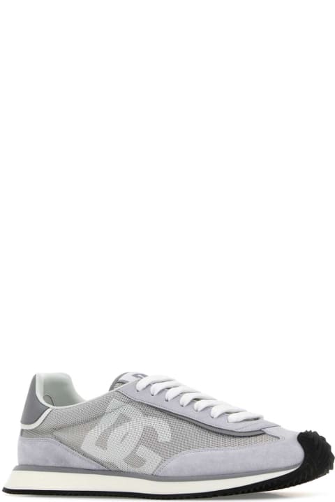 Dolce & Gabbana Sneakers for Women Dolce & Gabbana Grey Suede And Mesh Dg Aria Sneakers