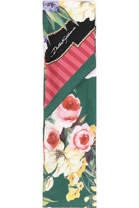 Dolce & Gabbana Scarves & Wraps for Women Dolce & Gabbana Garden Print Silk Twill Bandeau