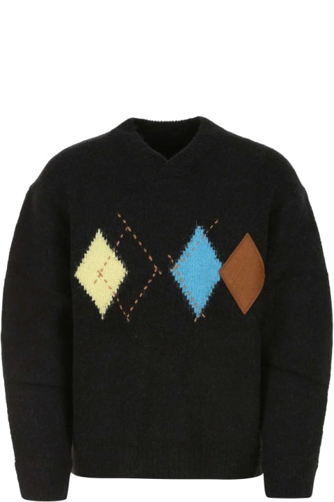 Ader Error Sweaters for Men Ader Error Black Acrylic Blend Sweater