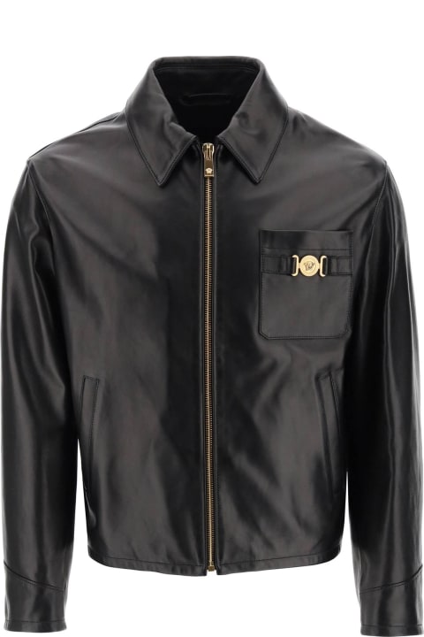 Versace Coats & Jackets for Men Versace Leather Blouse Jacket