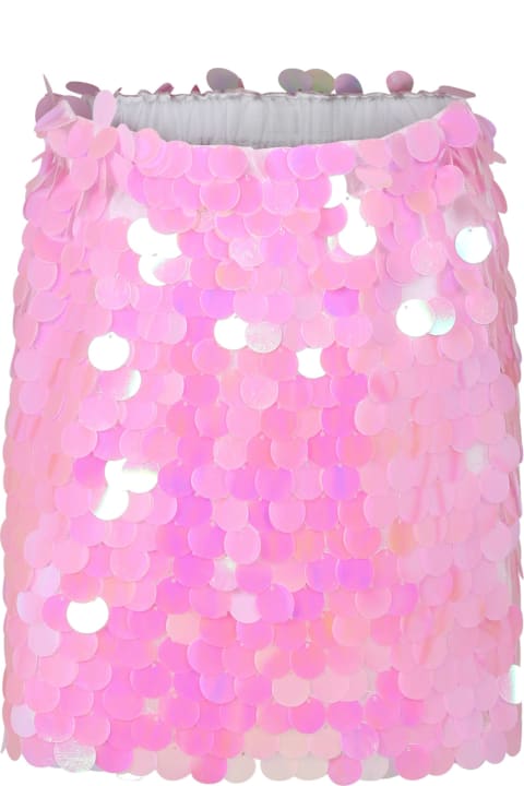 Pink Skirt For Girl With Sequins
