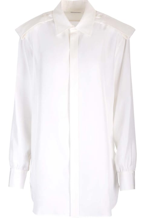 ウィメンズ新着アイテム Burberry White Silk Shirt