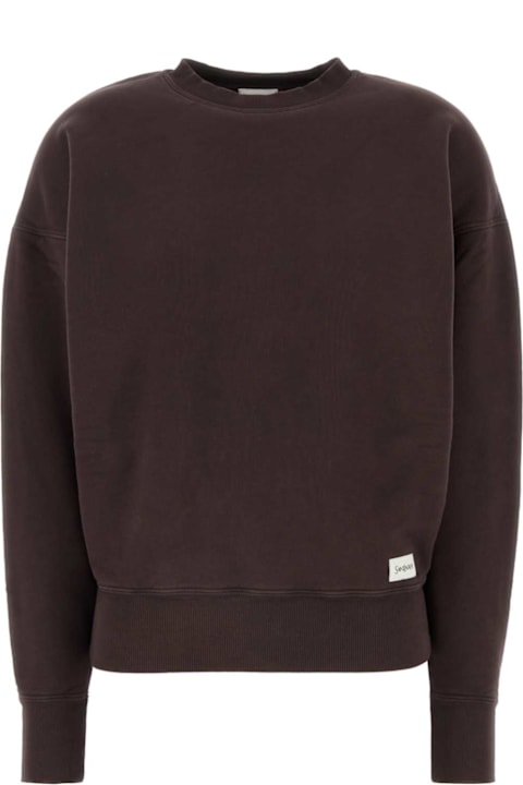 Saint Laurent الملابس لـ السيدات Saint Laurent Chocolate Cotton Oversize Sweatshirt