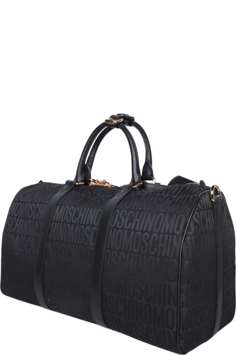 メンズ Moschinoのトラベルバッグ Moschino Gold And Black Logo Travel Bag