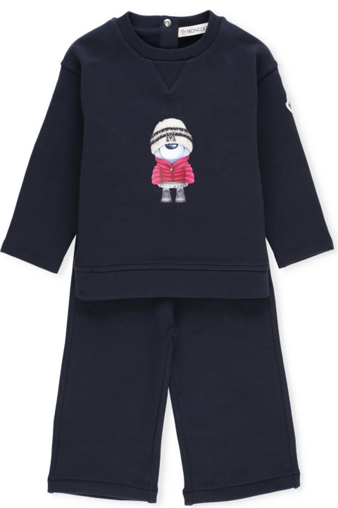 Moncler Bodysuits & Sets for Baby Boys Moncler Two Pieces Suit With Print