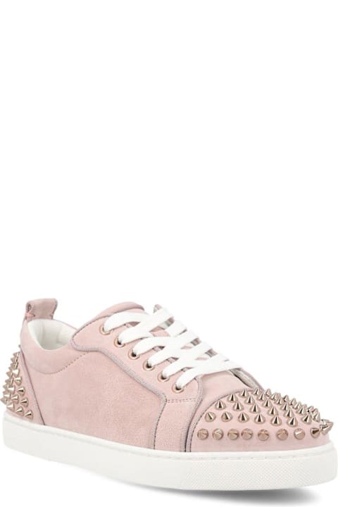 Christian Louboutin Shoes for Women Christian Louboutin Stud Detailed Lace-up Sneakers