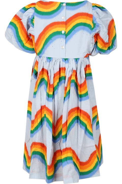Dresses for Girls Molo Sky Blue Casual Dress For Girl With Rainbow