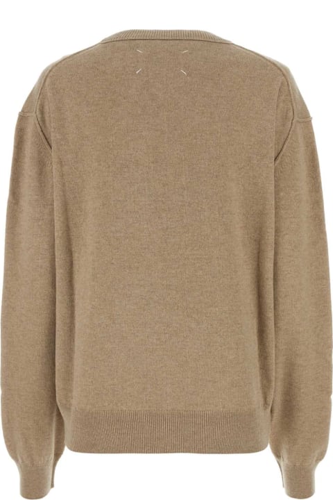 Fleeces & Tracksuits for Women Maison Margiela Melange Cappuccino Wool Blend Sweater