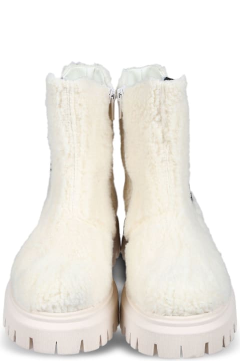 Marni أحذية لـ بنات Marni Beige Ankle Boots For Girl With Logo