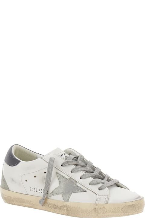 Golden Goose White Low Top Sneakers With Star Patch In Vintage Leather Woman