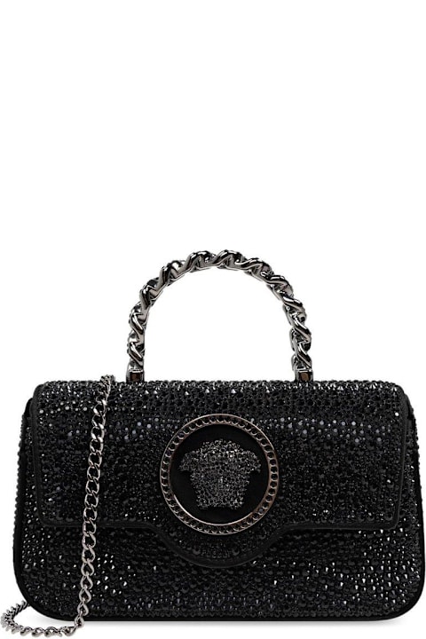 Versace Totes for Women Versace La Medusa Embellished Chain-linked Mini Shoulder Bag