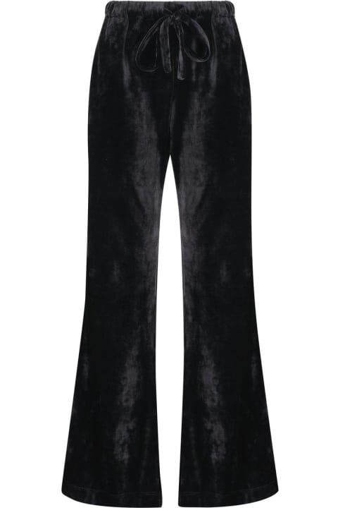 Fendi for Women Fendi Wide-leg Drawstring Velvet Pants