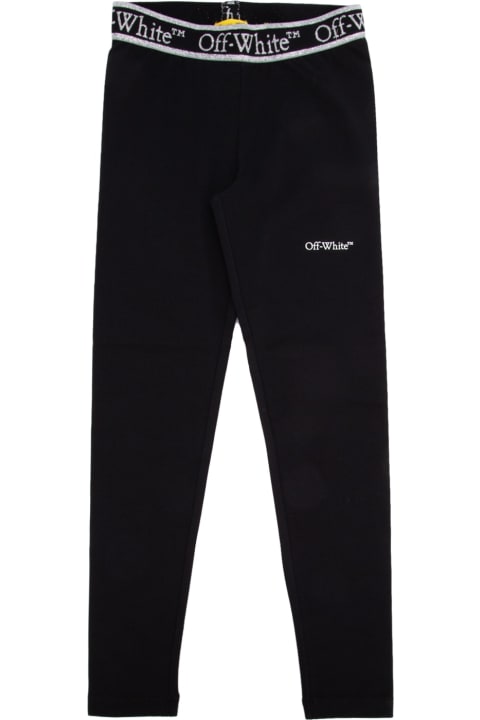 Off-White Bottoms for Boys Off-White Bookish Logo Band Legging Black White