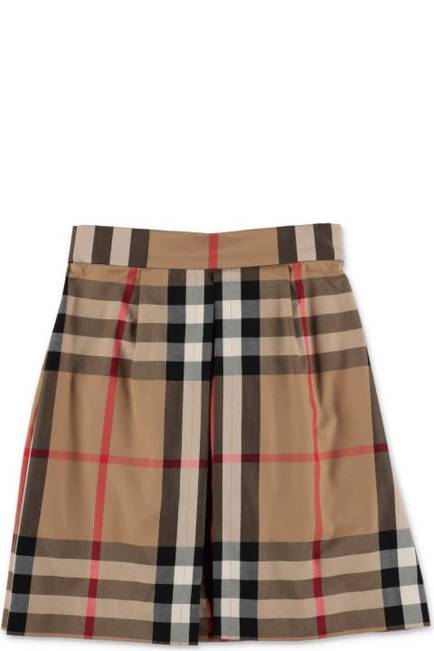 Burberry Bottoms for Girls Burberry Gonna Anjelica Check In Popeline Di Cotone Bambina