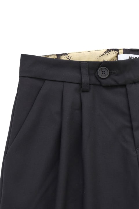 Bottoms for Boys MSGM Black Wide-leg Trousers