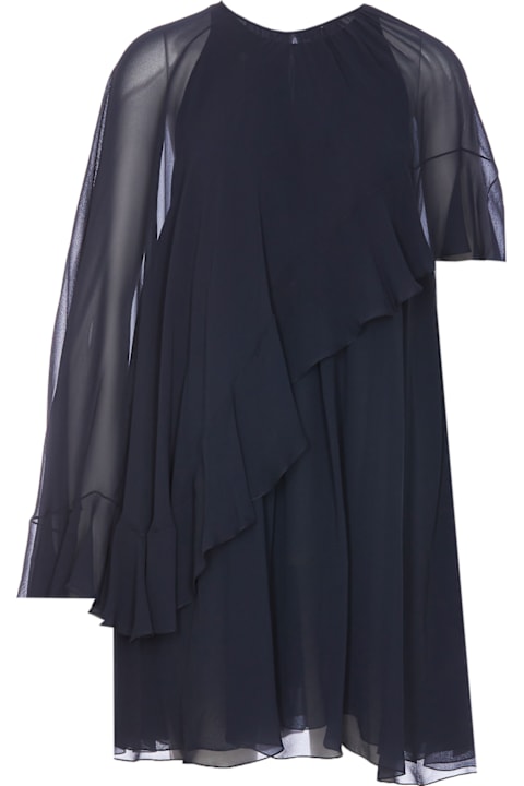 Chloé for Women Chloé Mini Dress In Georgette Silk With Cape