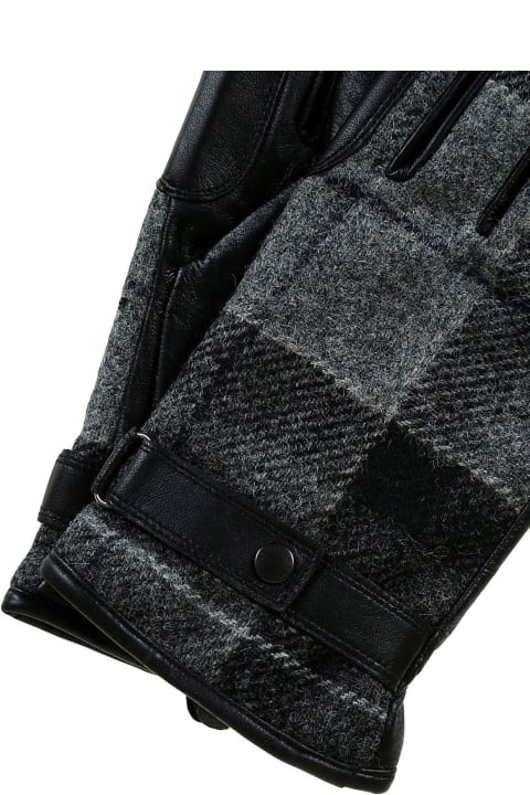 Barbour for Men Barbour Black And Grey Tartan Wool Gloves