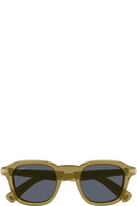 Cartier Eyewear for Kids Cartier Eyewear Cartier Ct0536s Linea Première De Cartier 005 Yellow Grey Sunglasses