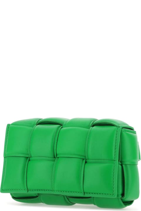 Bottega Veneta Backpacks for Women Bottega Veneta Grass Green Nappa Leather Padded Cassette Belt Bag