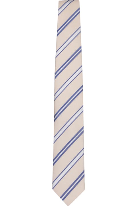 Ties for Men Lardini Lardini Cream/blue Regimental Tie