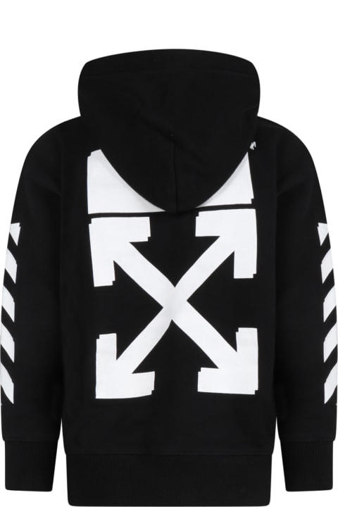 Off-White for Kids Off-White Black Sweatshirt For Kids With Logo