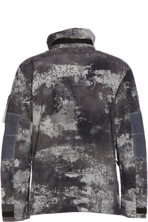 Camouflage Printed Logo Patch Jacket