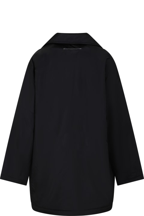 MM6 Maison Margiela Coats & Jackets for Boys MM6 Maison Margiela Black Coat For Kids With Logo