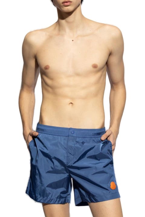 Fashion for Men Moncler Button Detailed Logo Patch Swim Shorts