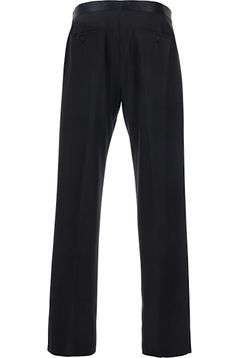 Emporio Armani لـ Men Emporio Armani Black Pants In Virgin Wool Blend Man