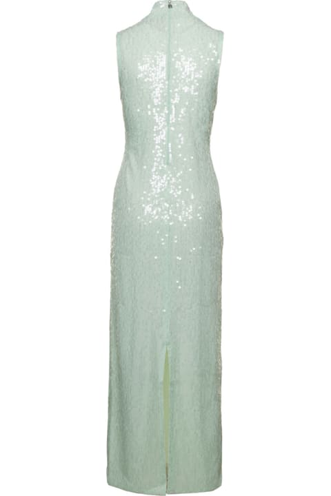 Rotate by Birger Christensen Dresses for Women Rotate by Birger Christensen Midi Green Dress With All-over Sequins In Recycled Fabric Woman
