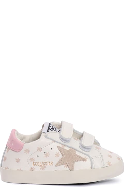 Golden Goose Baby School Nappa Upper With Prints Suede Star Leather Heel Sneakers