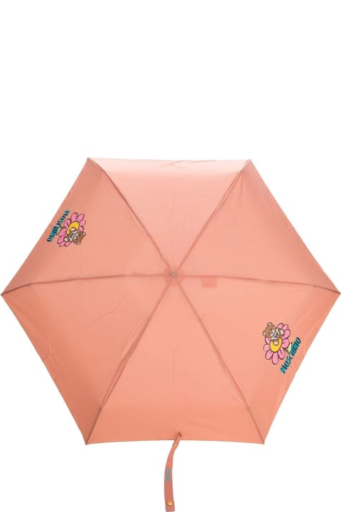 ウィメンズ Moschinoの傘 Moschino Flower Bear With Pendant Teddy Supermini Umbrella