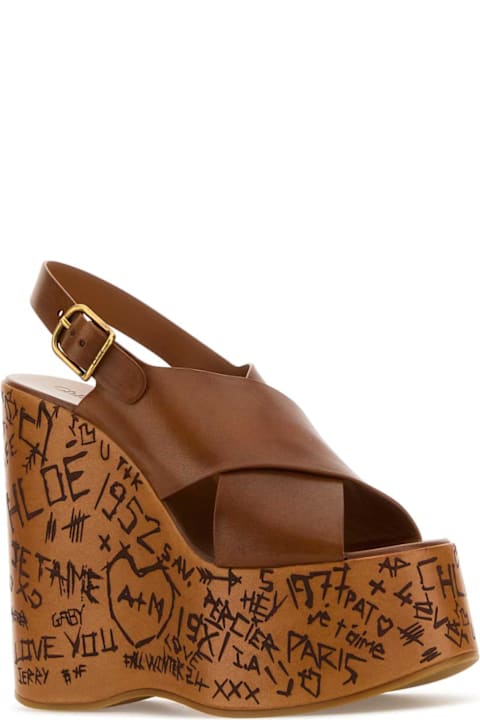 Chloé Shoes for Women Chloé Brown Leather Maxime Wedges