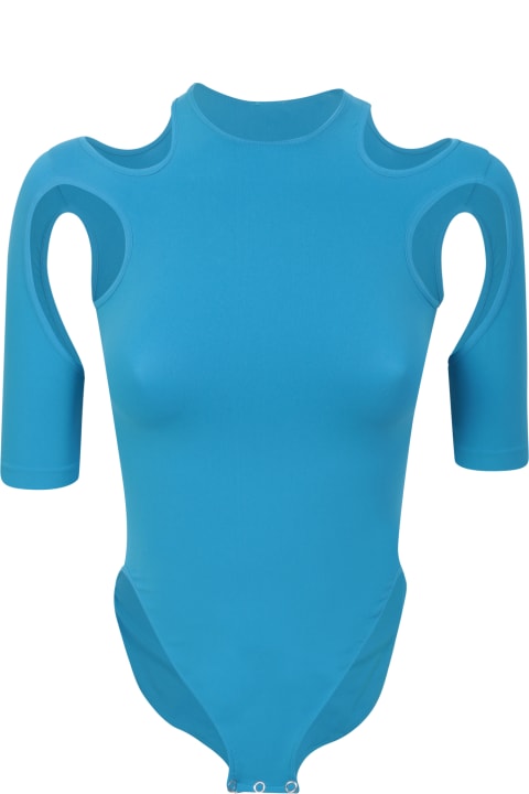 ANDREĀDAMO for Women ANDREĀDAMO Jersey Sky Blue Bodysuit