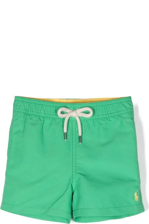 Ralph Lauren Swimwear for Baby Boys Ralph Lauren Green Swimwear With Yellow Pony