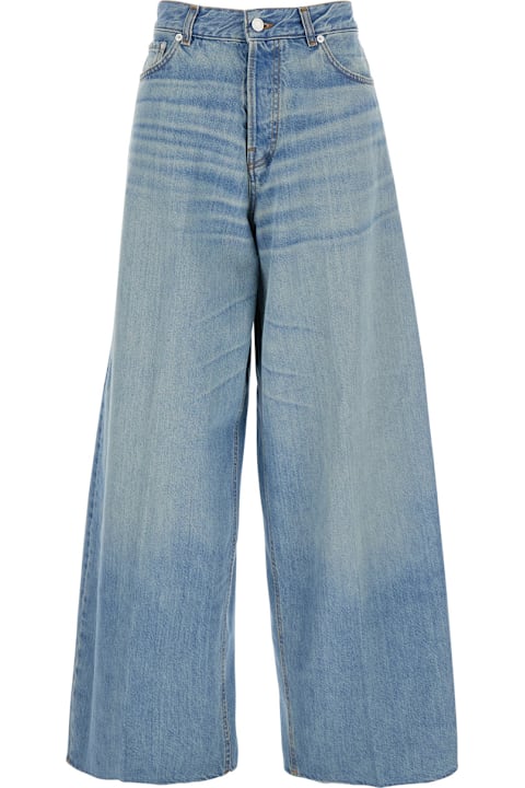 أدوات منزلية Haikure Blue Five Pocket Jeans With Logo Patch On The Back In Denim Woman