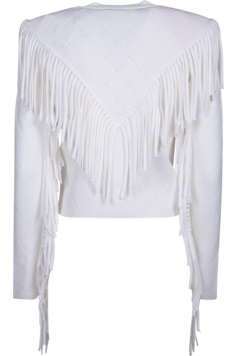 Balmain for Women Balmain White Fringe Jacket