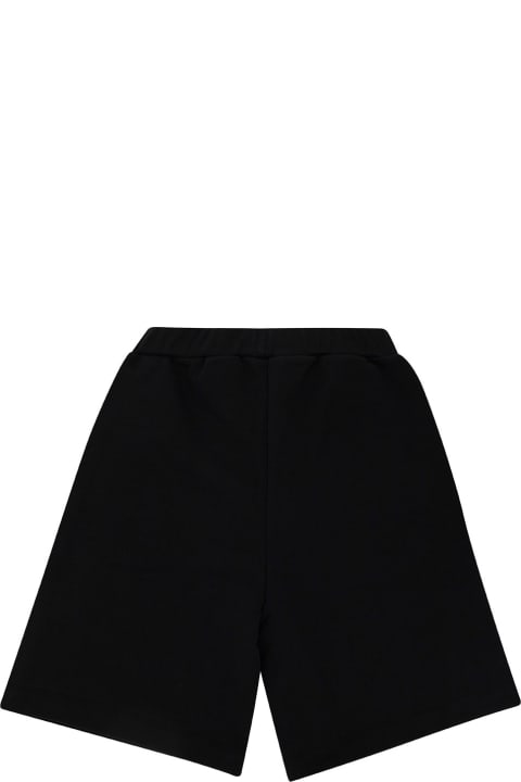 Bottoms for Boys Marni Black Shorts With Contrasting Logo Print In Cotton Boy