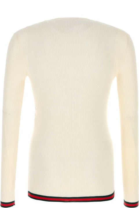 Gucci Sweaters for Men Gucci Ivory Silk Sweater