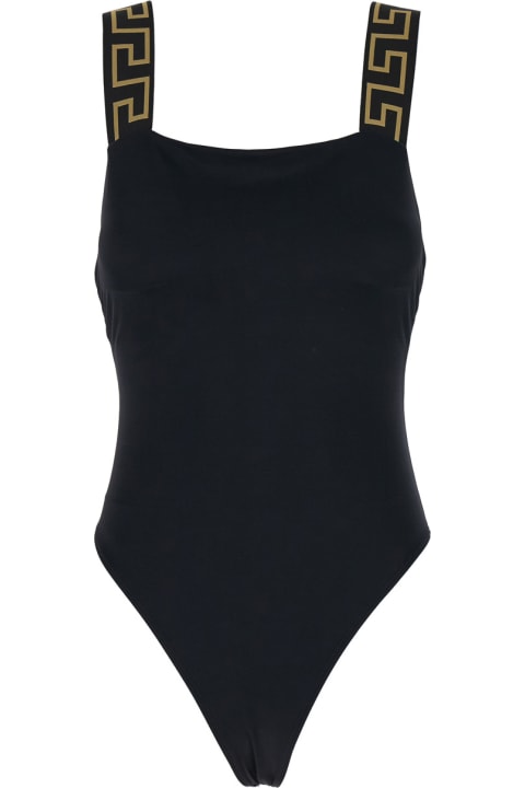 Versace for Women Versace Black One-piece Swimsuit With Greca Detail In Stretch Polyamide Woman