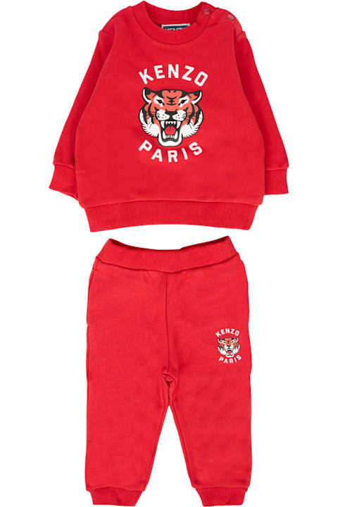 Homeware Kenzo Kids Red Suit For Baby Boy With Lucky Tiger