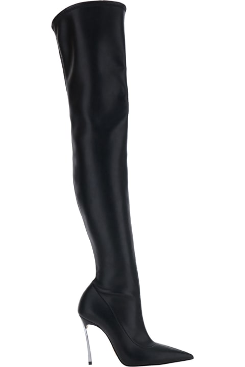 Casadei for Women Casadei 'superblade' Black Over-the-knee Boots With Stiletto Heels In Leather Woman