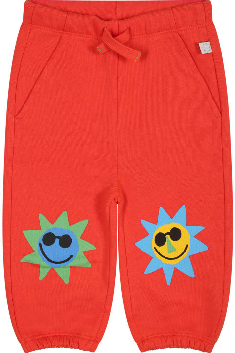 Homeware Stella McCartney Kids Red Trousers For Baby Boy With Sun Print