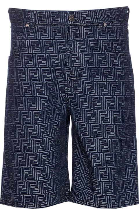 Fashion for Men Fendi Jacquard Ff Logo Short Jeans