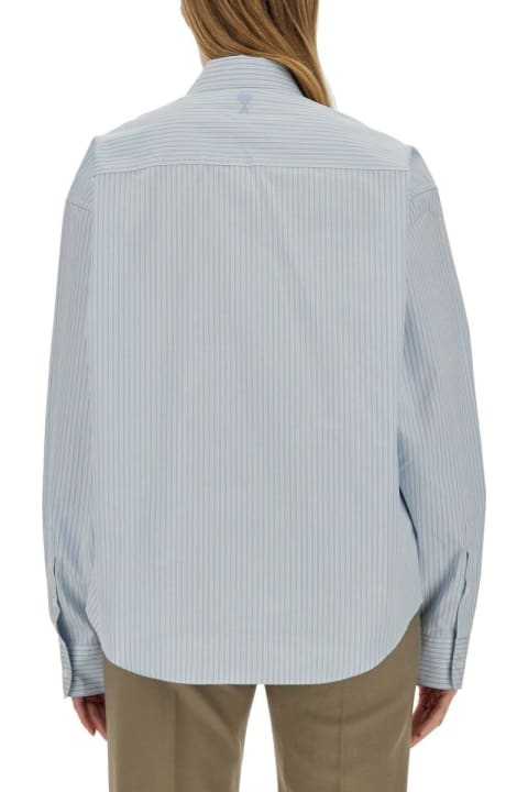 メンズ新着アイテム Ami Alexandre Mattiussi Alexandre Mattiussi Poplin Striped Button-up Shirt