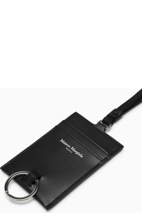 Accessories for Women Maison Margiela Black Leather Luggage Tag