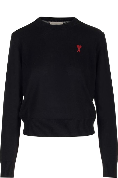 Fashion for Women Ami Alexandre Mattiussi Black 'ami De Coeur' Sweater