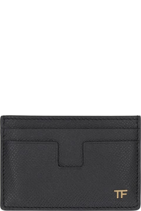 Accessories for Men Tom Ford Logo Detail Leather Card Holder